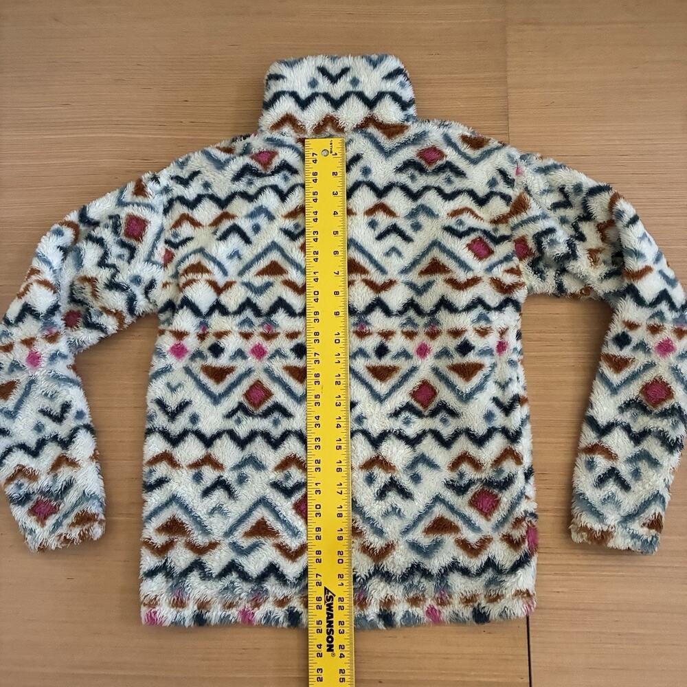 Eddie Bauer Women's Size XS 1/4 Zip Faux Fur Pullover Aztec Design Fuzzy Sweater - Picture 5 of 16